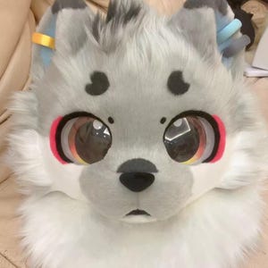 Fursuit Head, Furry  Pre-Made Fur Head, Furry Cosplay, &quot;Short-nosed Polar Bear&quot; Fantasy Creatures, Cute Furry Mask Head
