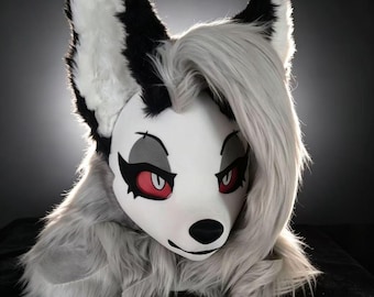 Loona Fursuit Head – Helluva Boss Inspired Fursuit Cosplay, Custom Loona Costume Head, Kemono Fursuit Head, Made to Order
