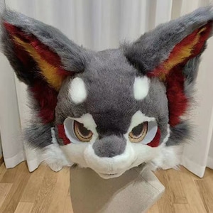 Fursuit Head, Dragon Dog Furry  Pre-Made Fur Head, Furry Cosplay,Fantasy Creatures