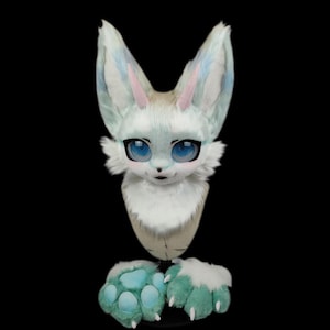Cute Fursuit Head, Furry  Pre-Made Fur Head + Claws, Furry Cosplay,Fantasy Creatures, Dog Cat Bear Fursuit Head