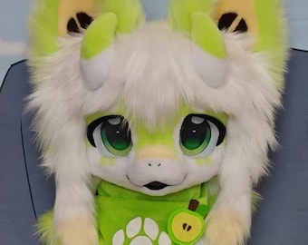 Apple Dragon Fursuit Head,Furry Cosplay,Fantasy Creatures, Fursuit Head  Custom,Kemono Fursuit Head,Cute Furry Head.