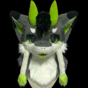 Fursuit Head,Furry Cosplay,Fantasy Creatures, Dragon Fursuit Head,Kemono Fursuit Head,Cute Furry Head.