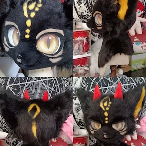 Fursuit Head, Furry Pre-Made Fur Head, Furry Cosplay, &quot;Puppy Fortune Teller&quot; Fantasy Creatures
