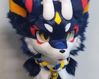 Fursuit Head,Furry Cosplay,Fantasy Creatures,  Dog Fursuit Head,Kemono Fursuit Head,Cute Furry Head.
