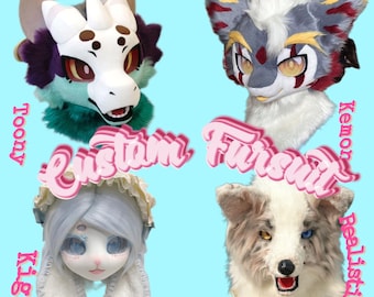 Furry Head Custom, Fursuit Full Suit Custom Commission, Furry Head Body Paws Tail Shoes,  Kemono Toony Realistic KIG Style