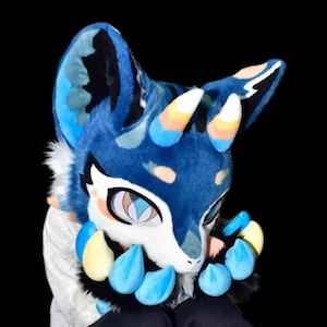 Dragon Fursuit Head, Furry  Pre-Made Fur Head + Claws, Furry Cosplay,Fantasy Creatures, Dragon Fursuit Head