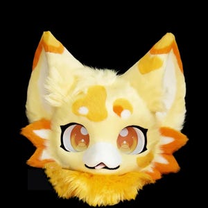 Cute Orange Cat Fursuit Head, Orange Cat Fantasy Creatures, Furry Pre-Made Fur Head, Cat Furry Cosplay,  Cute Orange Cat Head