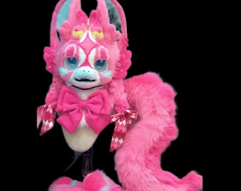 Fursuit Head, Furry  Pre-Made Fur Head + claws + tail, Furry Cosplay,Fantasy Creatures