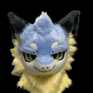 Cool Dragon Fursuit Head, Furry Pre-Made Fur Head, &quot;Blue Dragon&quot; Furry Cosplay, Dragon Fantasy Creatures, Cool Dragonf Fursuit Head