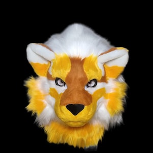 Cool Lion Fursuit Head, Furry Pre-Made Fur Head, Lion Furry Cosplay, Lion Fantasy Creatures, Cool-lion Fursuit Head