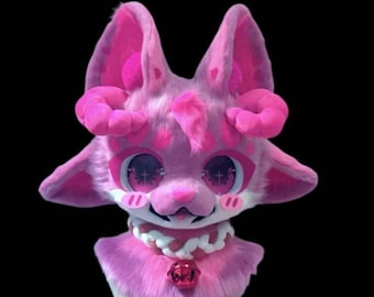 Fursuit Head, "Devil Goat " Furry Pre-Made Fur Head, Cute Devil Goat Furry Cosplay, Goat Fantasy Creatures
