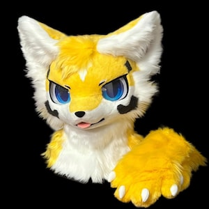 Fursuit Head, Furry  Pre-Made Fur Head + Claw, Furry Cosplay,Fantasy Creatures