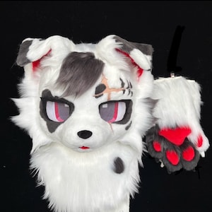 Fursuit Head, Furry  Pre-Made Fur Head +paws, Furry Cosplay,Fantasy Creatures