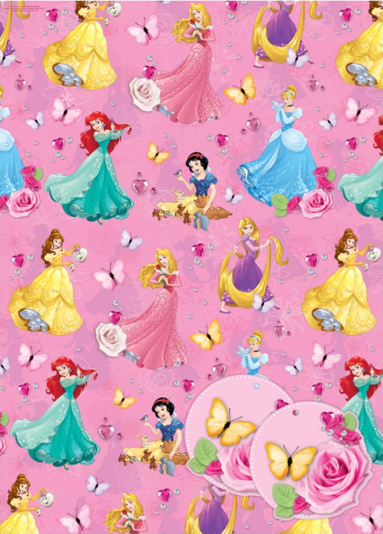 Disney Princess Wrapping Paper Princesses Gift Wrap Princess Etsy