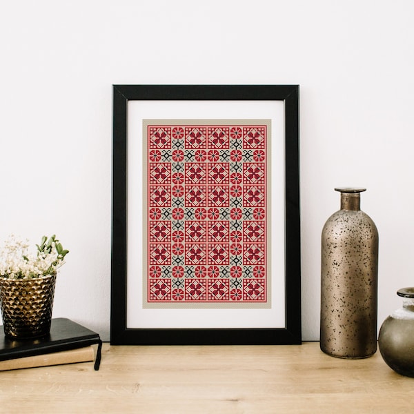 Ukrainian Traditional Ornamenr Modern Cross Stitch Pattern PDF Digital File