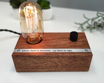 Table Lamp Handmade Gift With Personalization Edison Light