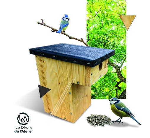 Mangeoire murale pour oiseaux en bois de palette - création unique