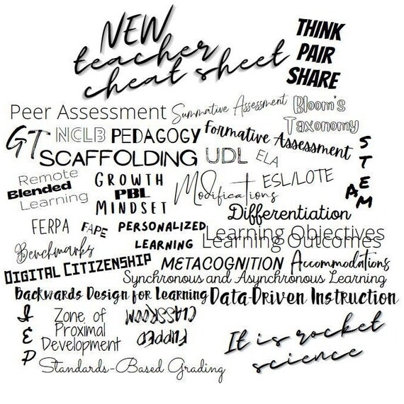 Teacher Jargon Cheat Sheet Etsy
