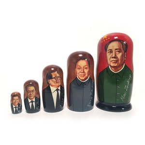 Mao Zedong nesting dolls 7.08&#39;&#39; or 18 cm 5 pcs.