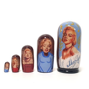 Auteurskunst fantasie Marilyn Monroe nestpoppen, 4,52'' of 11,5 cm 5 stuks