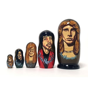 Fantasia artistica dell&#39;autore Jim Morrison bambola da nidificazione, 7,08&#39;&#39; o 18 cm 5 pezzi