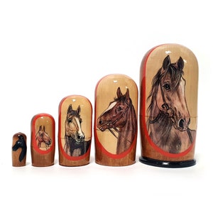 Horse #9 nesting dolls 4.52 &#39;&#39; or 11.5 cm, 5 pcs.