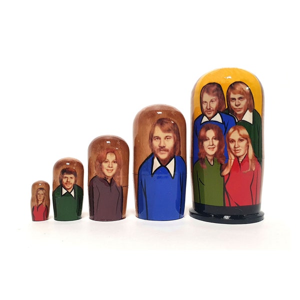 Art d'auteur fantastique ABBA Poupées gigognes 4,52 pouces ou 11,5 cm, 5 pcs