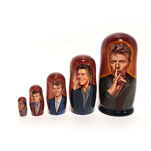 David Bowie author's art fantasy nesting dolls 6.1'' or 15.5 cm, 5 pcs