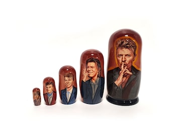 David Bowie author&#39;s art fantasy nesting dolls 6.1&#39;&#39; or 15.5 cm, 5 pcs