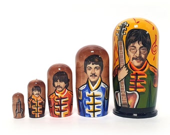 The Beatles Sgt. Pepper’s nesting doll,  4.52 '' or 11.5 cm 5 pcs