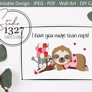 Afdrukbare Moederdagkaart / Afdrukbare kaart voor mama / Ik hou van jou meer dan dutjes / DIY Moederdagcadeau / Moederdagkaart van kinderen, baby