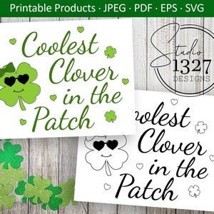 Le trèfle le plus cool du patch imprimable, SVG de la Saint-Patrick