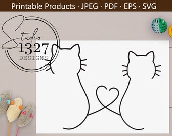 Cat Silhouette / Cat Lover Printable / Cat SVG / Printable Cat Art / Cat Lover SVG / Kitty Love / Cat Sayings / Cat Quotes / Cat Printable