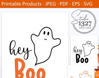 Hey Boo Ghost SVG: Halloween Party Printable (Digital Download)