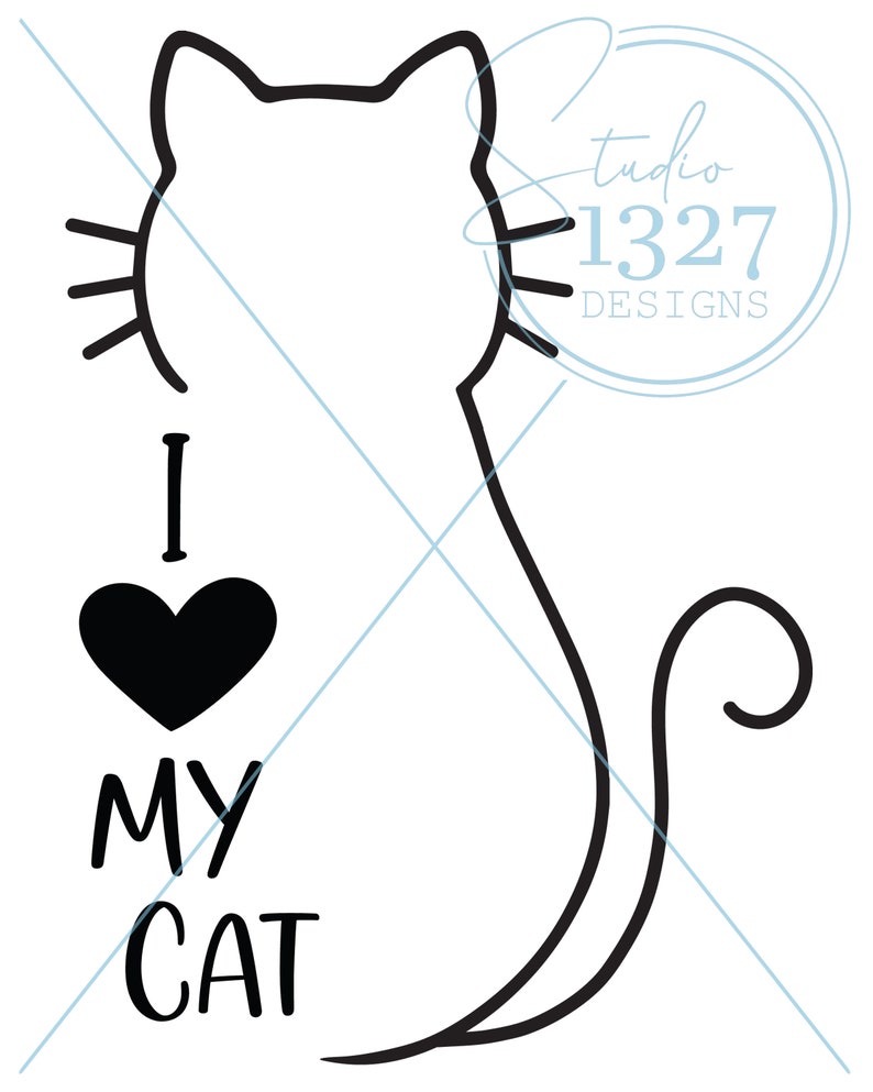 I Love My Cat / Cat Lover Printable / Cat SVG / Printable Cat Art / Cat