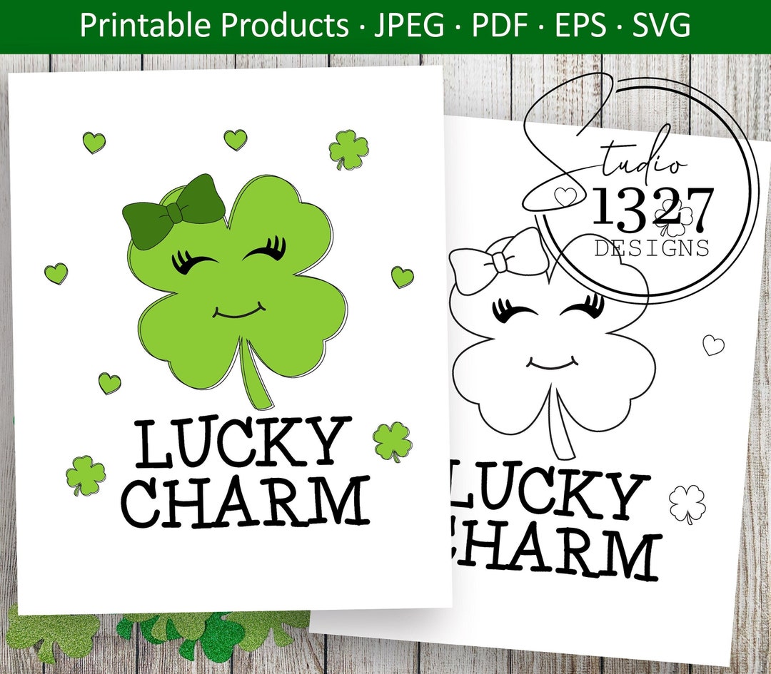 Shamrock Printable, Lucky Charm St Patrick's Day (digital Download - Etsy