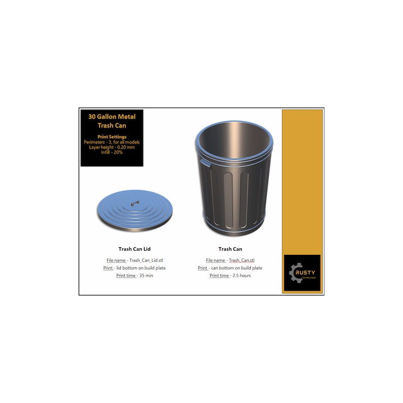 Metal trash can - instructions