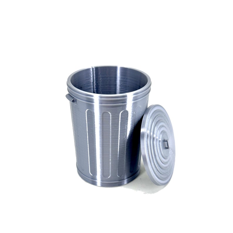 Metal Trash Can Lid on the Side