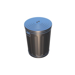 Metal Trash Can - rendered