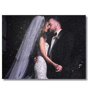 Impresión en lienzo de boda con brillo • Fotos brillantes • Retrato personalizado • Decoración de pared con diamantes • Regalo de aniversario