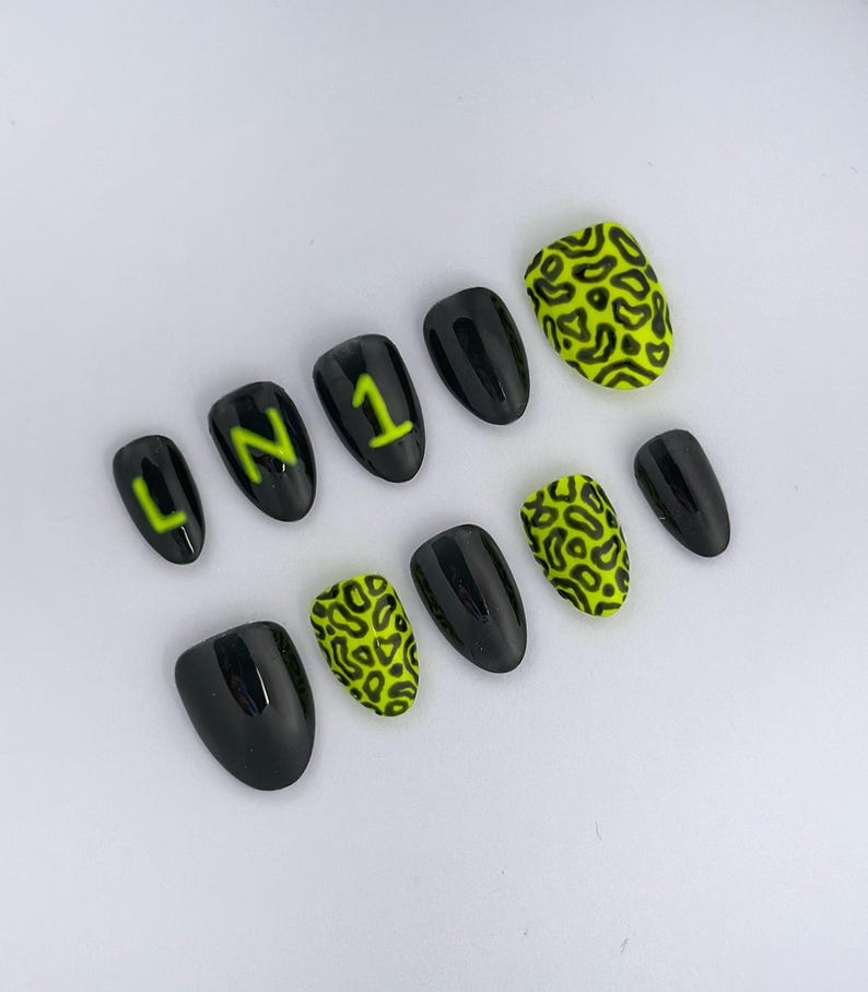 Lando Norris Inspired LN1 Gel-X Press-on Nails, F1 Nail Set, HEMA + TPO free bild 1