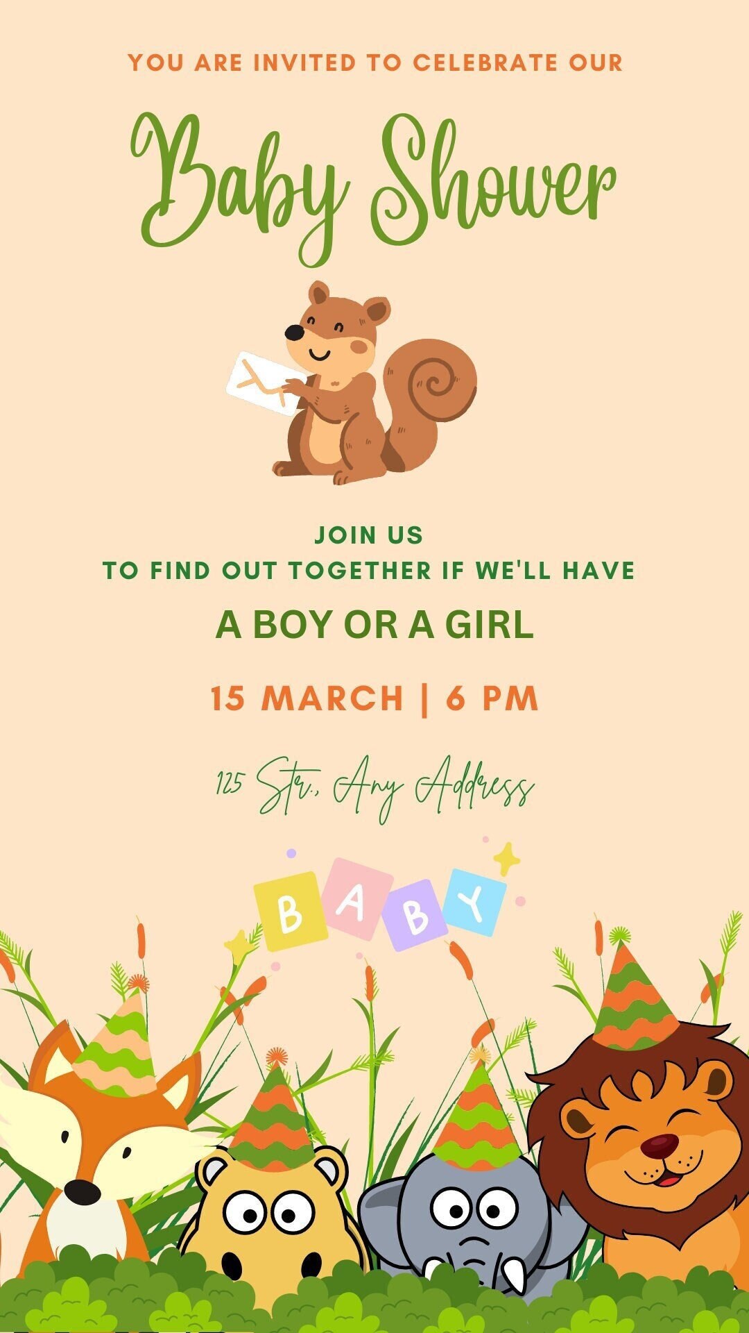 Baby Shower Invitation Custom Invitation Design Digital Etsy