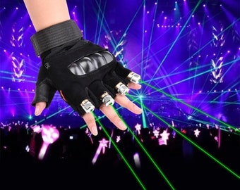 GogoRavers™ Wolverine Laser Glove - (Green/Red) Rechargeable Battery Party Festival Futuristic Hand Beam -  Only Includes one glove