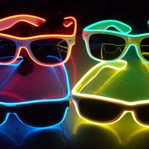 Gafas de sol con luces LED, lentes de sol con luz de neón, juguetes de  fiesta