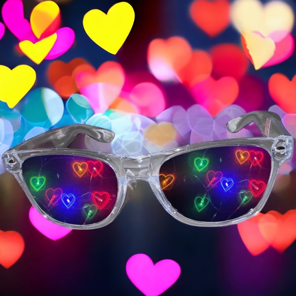 GOGORAVERS™ Heart Special Light Diffraction Effect Glasses - See Hearts! Upgraded Quality Rave EDM Festival Trippy Festive Light 3D Visuals