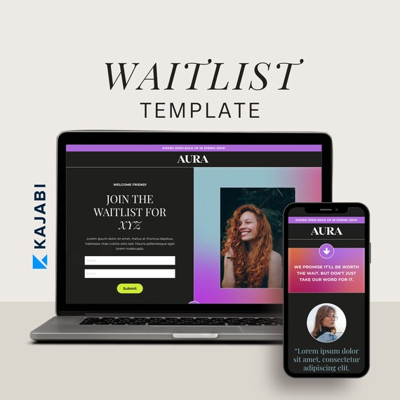 Aura Kajabi Waitlist Page Template: Lead Magnet Opt-in