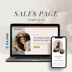 Kajabi Sales Page Template Kajabi Template Boho Sales Page Kajabi Coaching Template Sales Page Kajabi Coach Long-Form Sales Page Template