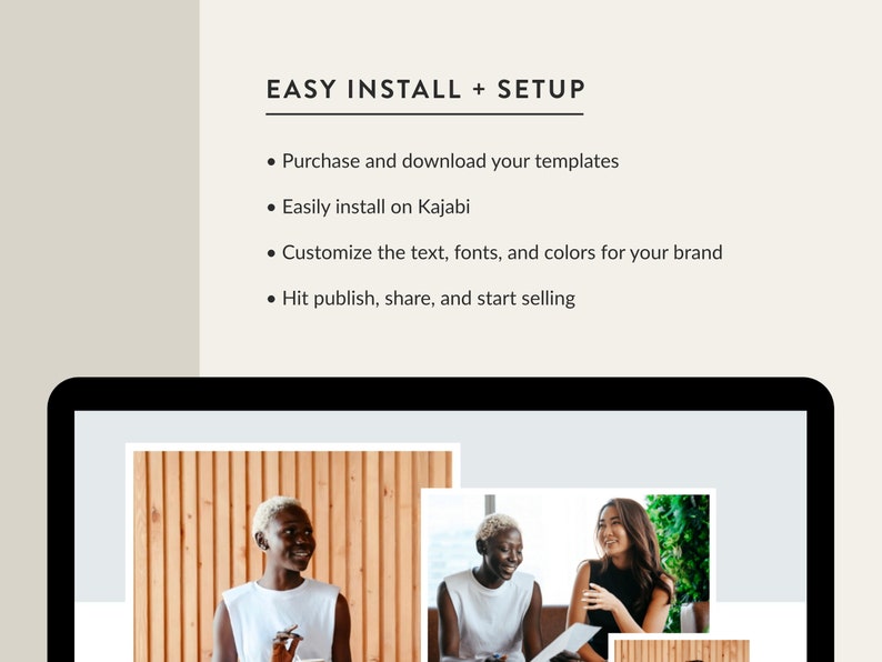 Kajabi opt-in page template for online course creators, online educators, coaches, consultants, digital product sellers, and more. Use for your freebie or lead magnet. Get the matching Kajabi sales page, waitlist, website template, and course theme.