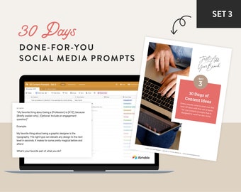 30 Days Social Media Content Prompts: Done-For-You Ideas (PDF)