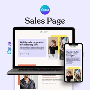 Canva Sales Page Template Canva Template Product Sales Page Template Canva Landing Page Template Sales Page Canva Sales Page for Coach